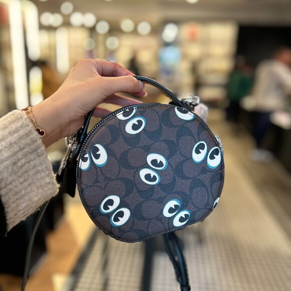 NWT Coach Canteen Crossbody Signature Canvas Halloween Eyes CM766 - Picture 3 of 7